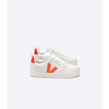 Veja V-10 MALHA BRANCO Tenisky Detske White/Orange | SK 841RVD